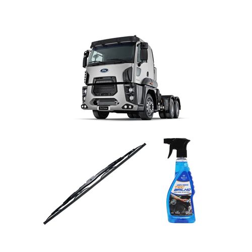 Kit Limpa Vidros Spray Tecbrilho 500mL Para-Brisa Tecbril + Palheta Totalclip Truck New 26" Redux32 Ford Cargo 2842 de 2011 em diante