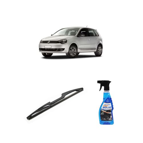 Kit Limpa Vidros Spray Tecbrilho 500mL Para-Brisa Tecbril + Palheta Totalclip Hybrid Traseira 12" Redux32 Volkswagen Polo de 2012 a 2014