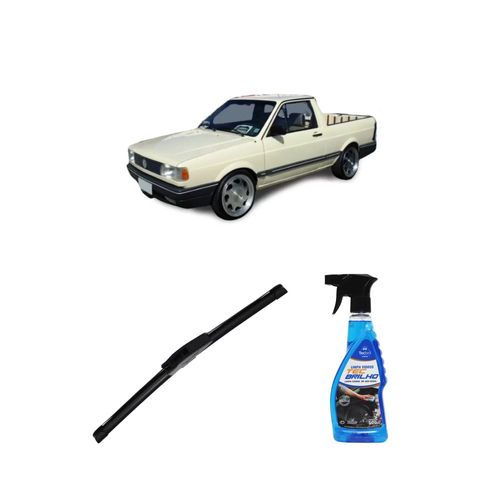 Kit Limpa Vidros Spray Tecbrilho 500mL Para-Brisa Tecbril + Palheta New Sportline 16" Redux32 Volkswagen Saveiro de 1994 a 1997