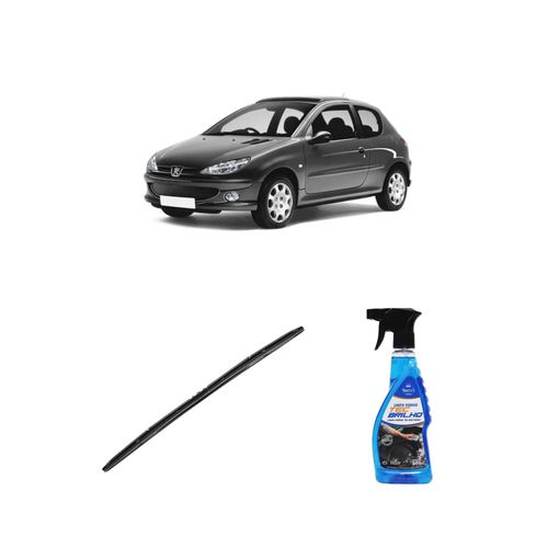 Kit Limpa Vidros Spray Tecbrilho 500mL Para-Brisa Tecbril + Palheta Totalclip Hybrid 26" Redux32 Peugeot 206 de 1998 a 2022