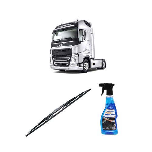Kit Limpa Vidros Spray Tecbrilho 500mL Para-Brisa Tecbril + Palheta Totalclip Truck New 28" Redux32 Volvo FH4 de 2015 em diante