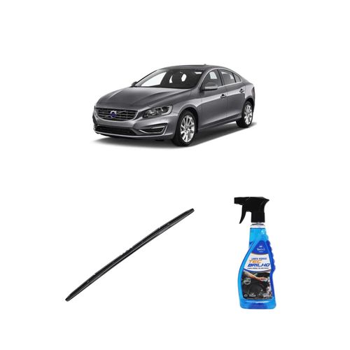 Kit Limpa Vidros Spray Tecbrilho 500mL Para-Brisa Tecbril + Palheta Totalclip Hybrid 26" Redux32 Volvo S60 de 2010 a 2022