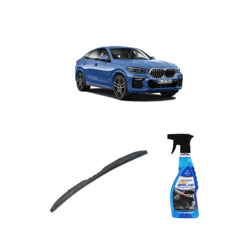 Kit Limpa Vidros Spray Tecbrilho 500mL Para-Brisa Tecbril + Palheta Totalclip Hybrid 24" Redux32 BMW X6 de 2013 a 2014