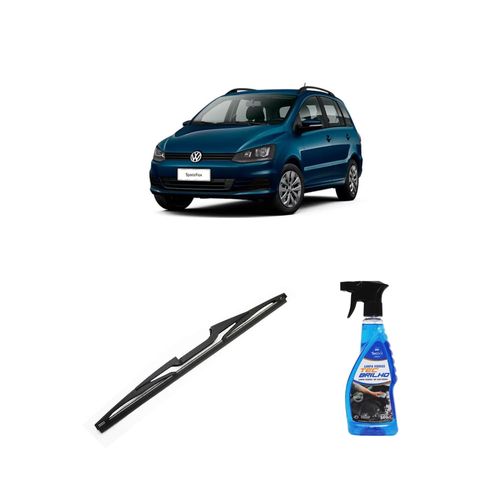 Kit Limpa Vidros Spray Tecbrilho 500mL Para-Brisa Tecbril + Palheta Totalclip Hybrid Traseira 14" Redux32 Volkswagen Spacefox de 2013 em diante