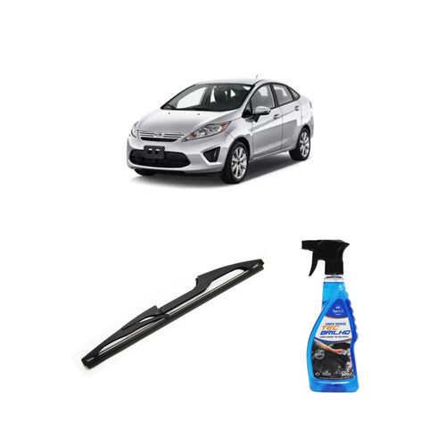Kit Limpa Vidros Spray Tecbrilho 500mL Para-Brisa Tecbril + Palheta Totalclip Hybrid Traseira 11" Redux32 Ford Fiesta New de 2011 em diante