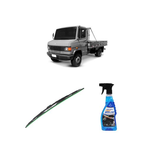 Kit Limpa Vidros Spray Tecbrilho 500mL Para-Brisa Tecbril + Palheta Totalclip Truck 24" Redux32 Mercedes Benz 709 de 1988 a 2002