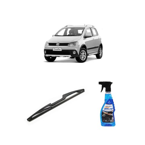 Kit Limpa Vidros Spray Tecbrilho 500mL Para-Brisa Tecbril + Palheta Totalclip Hybrid Traseira 12" Redux32 Volkswagen Crossfox de 2010 a 2012