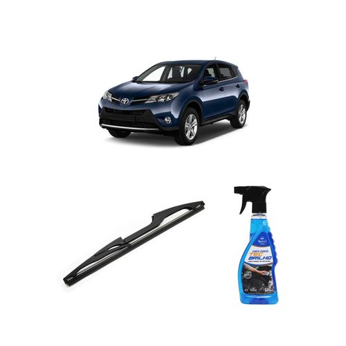 Kit Limpa Vidros Spray Tecbrilho 500mL Para-Brisa Tecbril + Palheta Totalclip Hybrid Traseira 11" Redux32 Toyota RAV4 de 2014 a 2019