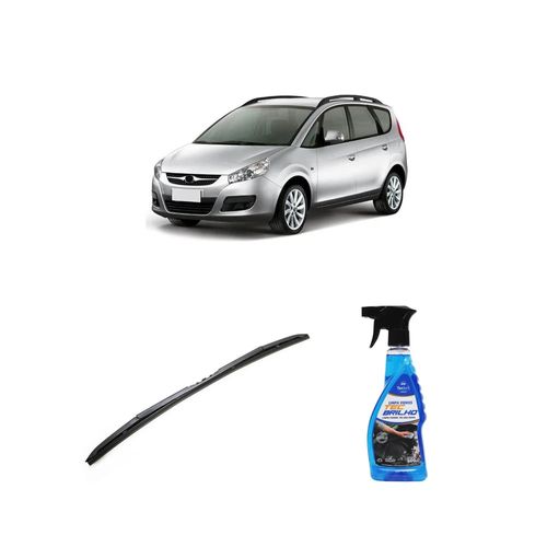 Kit Limpa Vidros Spray Tecbrilho 500mL Para-Brisa Tecbril + Palheta Totalclip Hybrid 24" Redux32 JAC J6 de 2010 a 2016