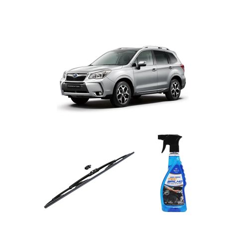 KIT LIMPA VIDROS SPRAY TECBRILHO 500ML PARA-BRISA TECBRIL + PALHETA UNIVERSAL FORTLINE 26" REDUX32 FORESTER DE 2013 A 2022