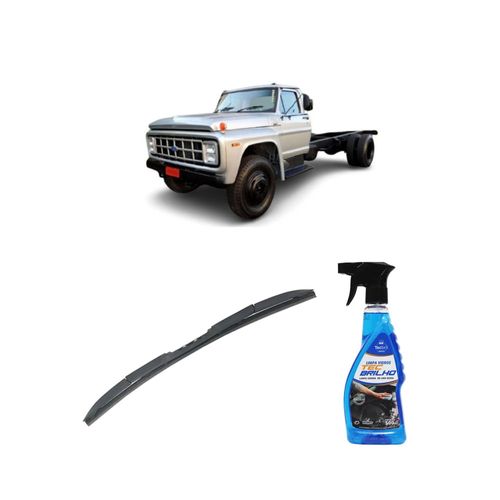 Kit Limpa Vidros Spray Tecbrilho 500mL Para-Brisa Tecbril + Palheta Totalclip Hybrid 16" Redux32 Ford F8500 de 1977 a 1979