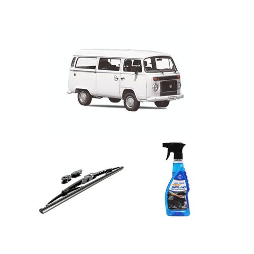 KIT LIMPA VIDROS SPRAY TECBRILHO 500ML PARA-BRISA TECBRIL + PALHETA UNIVERSAL FORTLINE 16'' REDUX32 KOMBI DE 2012 A 2021