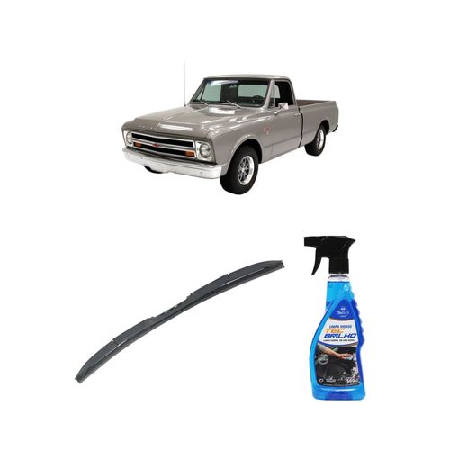 Kit Limpa Vidros Spray Tecbrilho 500mL Para-Brisa Tecbril + Palheta Totalclip Hybrid 16" Redux32 Chevrolet C10 de 1967 a 1995