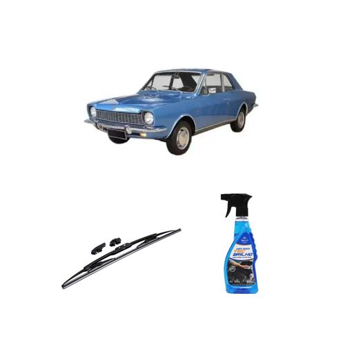 KIT LIMPA VIDROS SPRAY TECBRILHO 500ML PARA-BRISA TECBRIL + PALHETA UNIVERSAL FORTLINE 18'' REDUX32 CORCEL DE 1969 A 1977