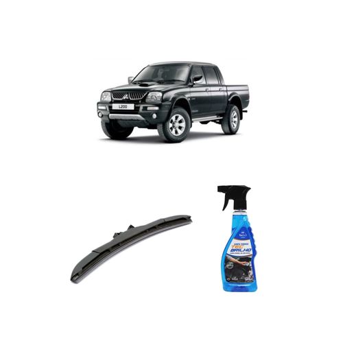 KIT LIMPA VIDROS SPRAY TECBRILHO 500ML PARA-BRISA TECBRIL + PALHETA UNIVERSAL HYBRID 17" REDUX32 MITSUBISHI L200 DE 1998 A 2010