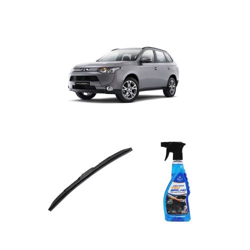 KIT LIMPA VIDROS SPRAY TECBRILHO 500ML PARA-BRISA TECBRIL + PALHETA UNIVERSAL HYBRID 26" REDUX32 OUTLANDER DE 2014 A 2022