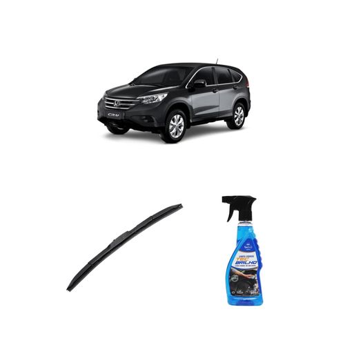 KIT LIMPA VIDROS SPRAY TECBRILHO 500ML PARA-BRISA TECBRIL + PALHETA UNIVERSAL HYBRID 26" REDUX32 HONDA CR-V DE 2020 A 2022