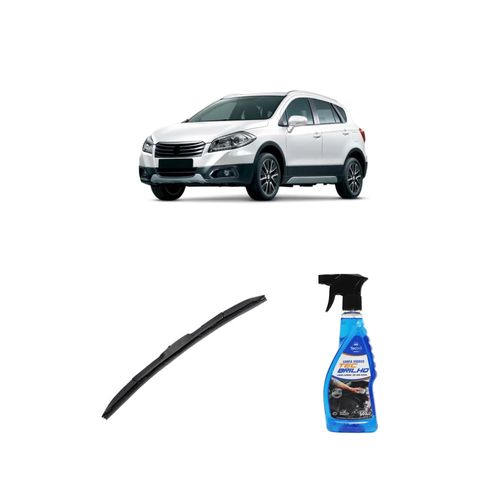 KIT LIMPA VIDROS SPRAY TECBRILHO 500ML PARA-BRISA TECBRIL + PALHETA UNIVERSAL HYBRID 26" REDUX32 SUZUKI S-CROSS DE 2015 A 2016