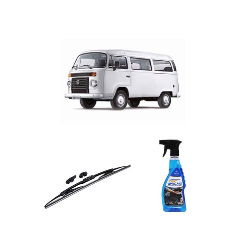 KIT LIMPA VIDROS SPRAY TECBRILHO 500ML PARA-BRISA TECBRIL + PALHETA UNIVERSAL FORTLINE 18'' REDUX32 COMBI AM DE 1997 A 2001