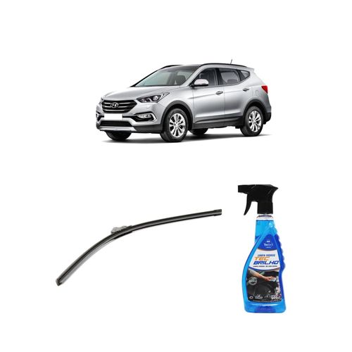 Kit Limpa Vidros Spray Tecbrilho 500mL Para-Brisa Tecbril + Palheta Flex Sportline Universal 26" Redux32 SANTA FÉ de 2014 a 2019