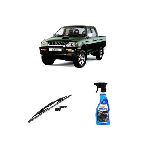KIT LIMPA VIDROS SPRAY TECBRILHO 500ML PARA-BRISA TECBRIL + PALHETA UNIVERSAL FORTLINE 17" REDUX32 L200 DE 1998 A 2010