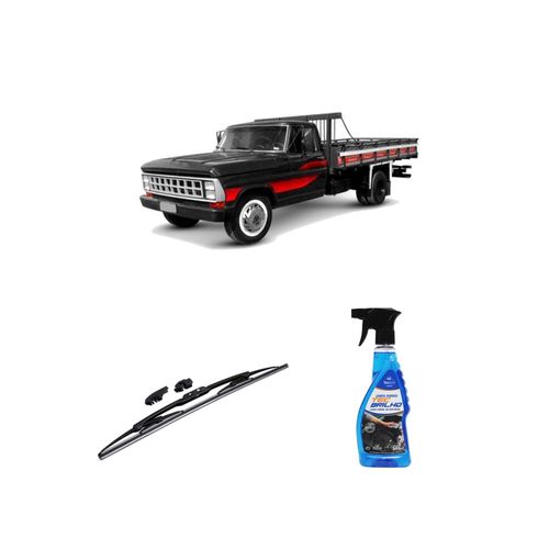 KIT LIMPA VIDROS SPRAY TECBRILHO 500ML PARA-BRISA TECBRIL + PALHETA UNIVERSAL FORTLINE 18'' REDUX32 F4000 DE 1992 A 1998