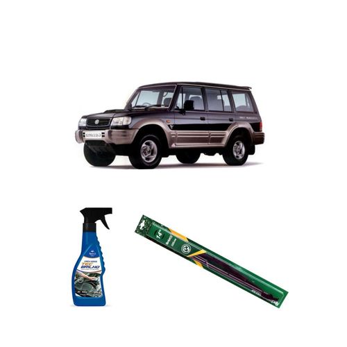 KIT LIMPA VIDROS SPRAY TECBRILHO 500ML PARA-BRISA TECBRIL + PALHETA UNIVERSAL FORTLINE 14'' TRASEIRA REDUX32 GALLOPER DE 1997 A 2002