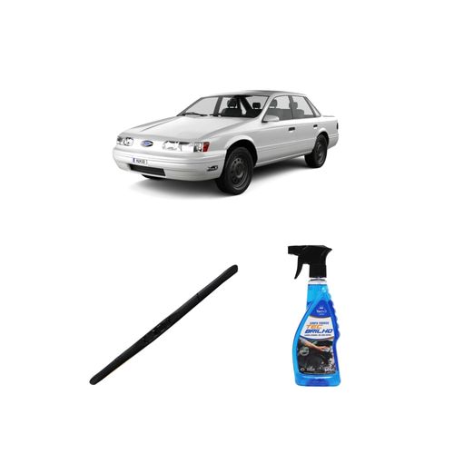 KIT LIMPA VIDROS SPRAY TECBRILHO 500ML PARA-BRISA TECBRIL + PALHETA UNIVERSAL HYBRID 18" REDUX32 TAURUS DE 1992 A 1996