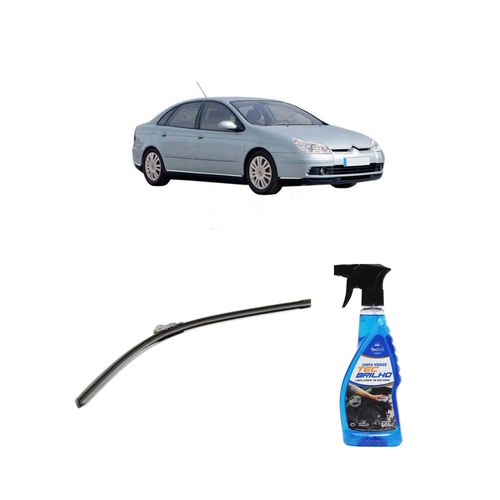 Kit Limpa Vidros Spray Tecbrilho 500mL Para-Brisa Tecbril + Palheta Flex Sportline Universal 26" Redux32 Citroen C5 de 2001 a 2003