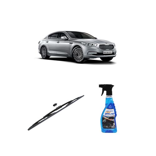 KIT LIMPA VIDROS SPRAY TECBRILHO 500ML PARA-BRISA TECBRIL + PALHETA UNIVERSAL FORTLINE 26" REDUX32 QUORIS DE 2015 A 2022