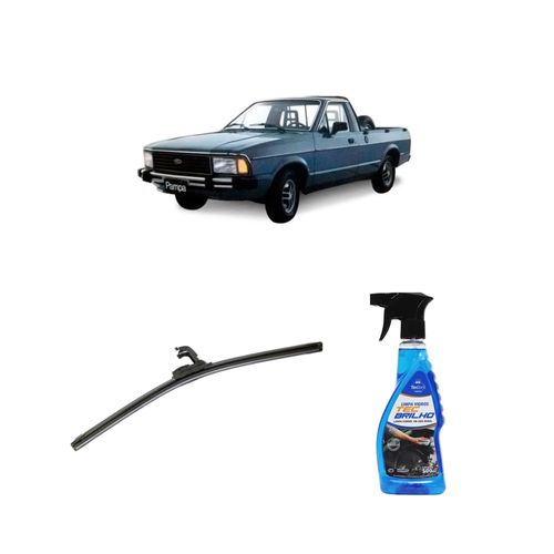 Kit Limpa Vidros Spray Tecbrilho 500mL Para-Brisa Tecbril + Palheta Flex Sportline Universal 16'' Redux32 PAMPA de 1982 a 1997