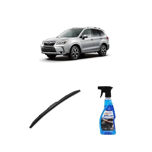 KIT LIMPA VIDROS SPRAY TECBRILHO 500ML PARA-BRISA TECBRIL + PALHETA UNIVERSAL HYBRID 26" REDUX32 FORESTER DE 2013 A 2022