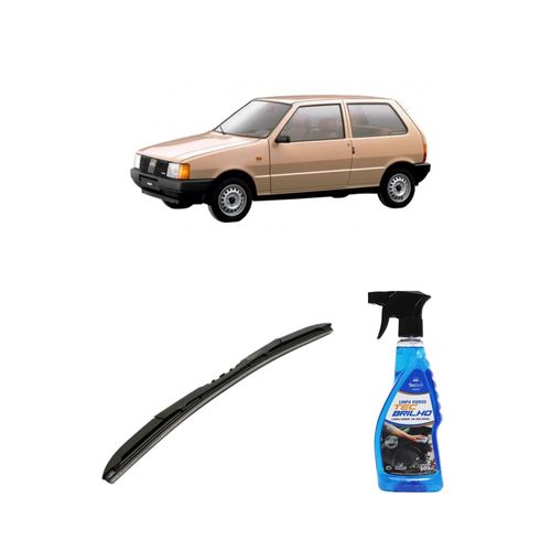 Kit Limpa Vidros Spray Tecbrilho 500mL Para-Brisa Tecbril + Palheta Totalclip Hybrid 18" Redux32 UNO MILLE de 1984 a 2013