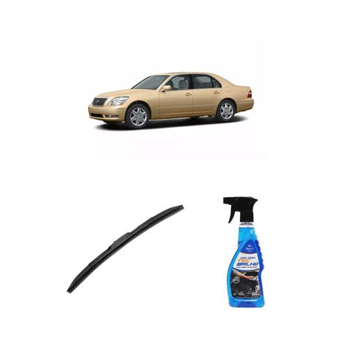 KIT LIMPA VIDROS SPRAY TECBRILHO 500ML PARA-BRISA TECBRIL + PALHETA UNIVERSAL HYBRID 26" REDUX32 LEXUS LS 430 DE 2001 A 2002
