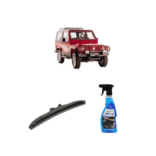 KIT LIMPA VIDROS SPRAY TECBRILHO 500ML PARA-BRISA TECBRIL + PALHETA UNIVERSAL HYBRID 14" REDUX32 MONTEZ DE 1994 A 2002