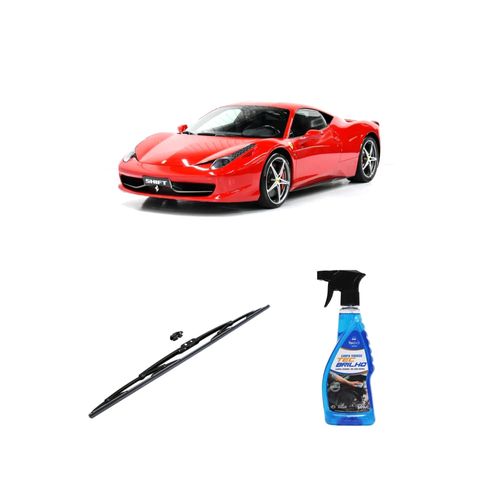 KIT LIMPA VIDROS SPRAY TECBRILHO 500ML PARA-BRISA TECBRIL + PALHETA UNIVERSAL FORTLINE 26" REDUX32 SPIDER DE 2010 A 2022