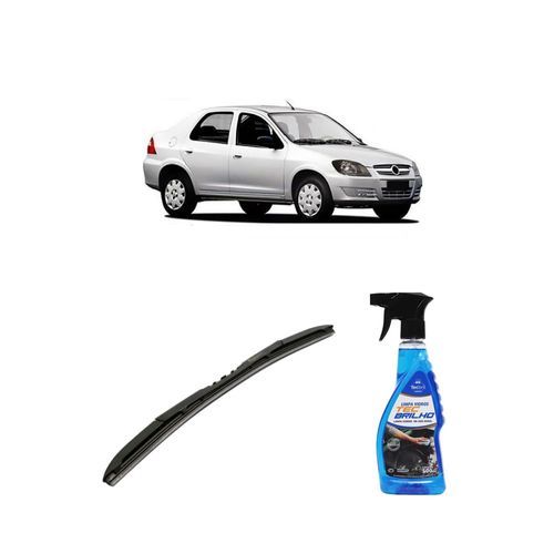 Kit Limpa Vidros Spray Tecbrilho 500mL Para-Brisa Tecbril + Palheta Totalclip Hybrid 18" Redux32 PRISMA de 2007 a 2012