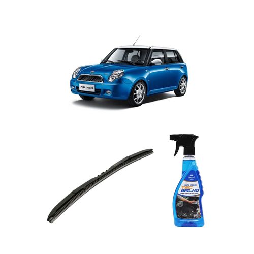 Kit Limpa Vidros Spray Tecbrilho 500mL Para-Brisa Tecbril + Palheta Totalclip Hybrid 18" Redux32 Lifan 320 de 2009 a 2012