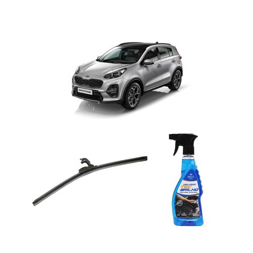 Kit Limpa Vidros Spray Tecbrilho 500mL Para-Brisa Tecbril + Palheta Flex Sportline Universal 16'' Redux32 CARENS de 1995 a 1999