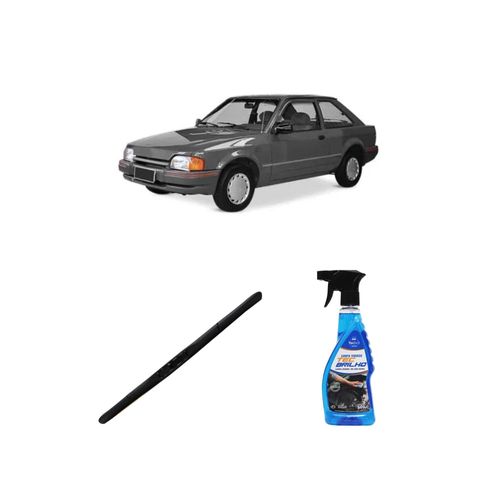 KIT LIMPA VIDROS SPRAY TECBRILHO 500ML PARA-BRISA TECBRIL + PALHETA UNIVERSAL HYBRID 18" REDUX32 ESCORT DE 1983 A 1992