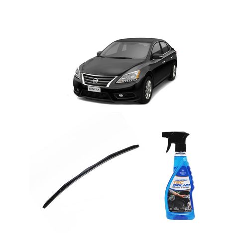 Kit Limpa Vidros Spray Tecbrilho 500mL Para-Brisa Tecbril + Palheta Universal Hybrid 28" Redux32 SENTRA de 2014 a 2022