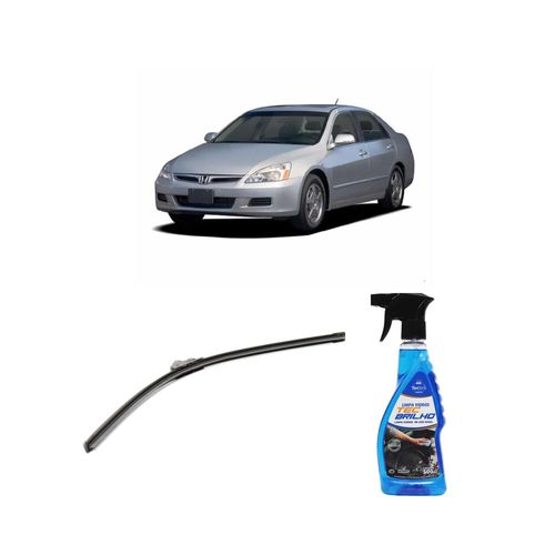Kit Limpa Vidros Spray Tecbrilho 500mL Para-Brisa Tecbril + Palheta Flex Sportline Universal 26" Redux32 ACCORD de 2007 a 2012
