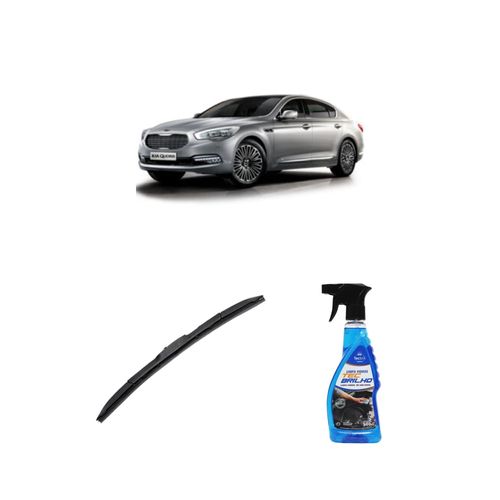 KIT LIMPA VIDROS SPRAY TECBRILHO 500ML PARA-BRISA TECBRIL + PALHETA UNIVERSAL HYBRID 26" REDUX32 QUORIS DE 2015 A 2022