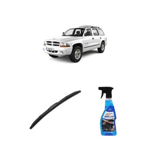 KIT LIMPA VIDROS SPRAY TECBRILHO 500ML PARA-BRISA TECBRIL + PALHETA UNIVERSAL HYBRID 26" REDUX32 DURANGO DE 2003 A 2006