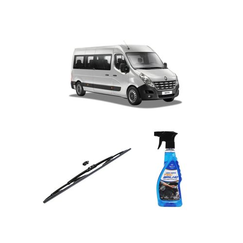 KIT LIMPA VIDROS SPRAY TECBRILHO 500ML PARA-BRISA TECBRIL + PALHETA UNIVERSAL FORTLINE 26" REDUX32 MASTER DE 2013 A 2015