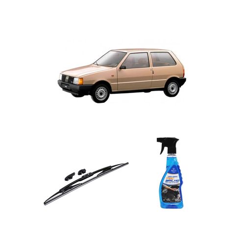 KIT LIMPA VIDROS SPRAY TECBRILHO 500ML PARA-BRISA TECBRIL + PALHETA UNIVERSAL FORTLINE 18'' REDUX32 UNO MILLE DE 1984 A 2013