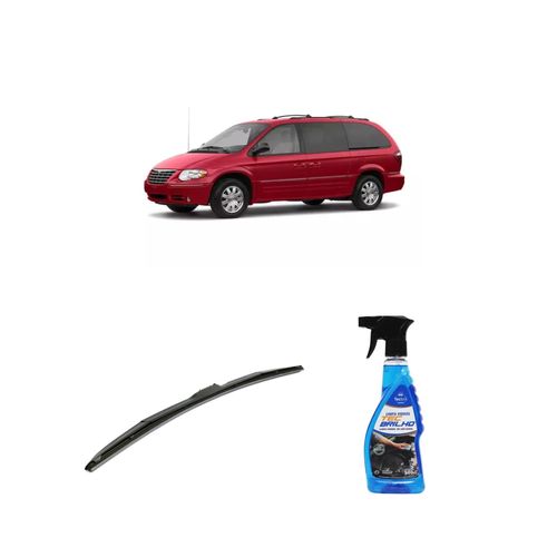 KIT LIMPA VIDROS SPRAY TECBRILHO 500ML PARA-BRISA TECBRIL + PALHETA UNIVERSAL HYBRID 24" REDUX32 TOWN & COUNTRY DE 2006 A 2022