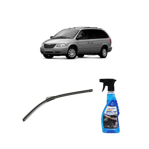 Kit Limpa Vidros Spray Tecbrilho 500mL Para-Brisa Tecbril + Palheta Flex Sportline Universal 26" Redux32 CARAVAN de 1994 a 2007