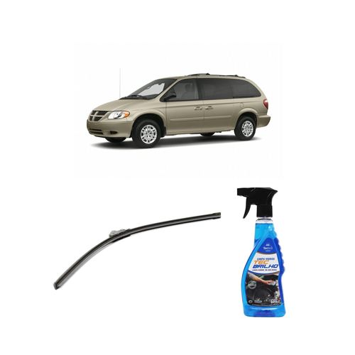 Kit Limpa Vidros Spray Tecbrilho 500mL Para-Brisa Tecbril + Palheta Flex Sportline Universal 26" Redux32 GRAN CARAVAN de 2007 a 2022