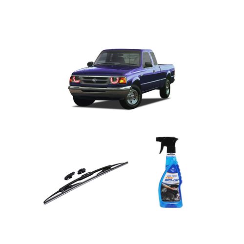 KIT LIMPA VIDROS SPRAY TECBRILHO 500ML PARA-BRISA TECBRIL + PALHETA UNIVERSAL FORTLINE 18'' REDUX32 RANGER DE 1993 A 2011